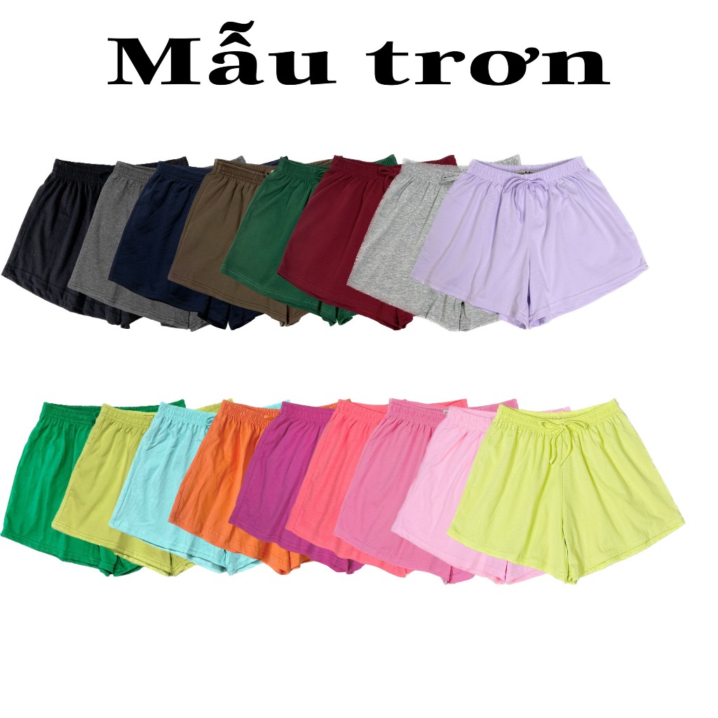 Quần Đùi Nữ Màu Trơn Basic Đủ Size Từ 40 - 85Kg