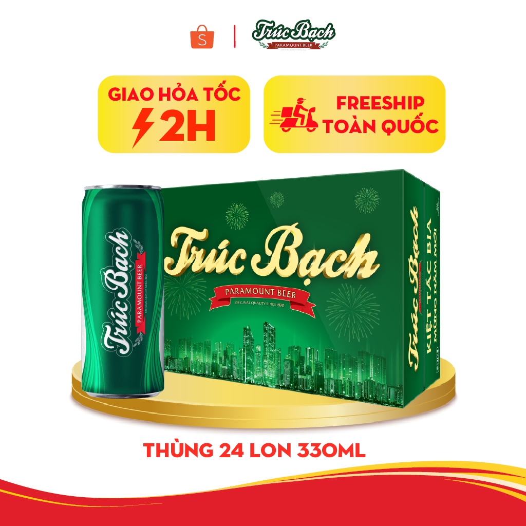 Thùng 24 lon Bia Trúc Bạch - HABECO  - Phiên bản Tết