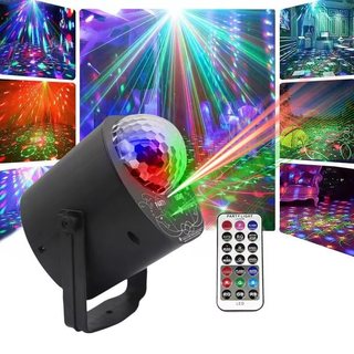 Đèn sân khấu disco light 2024 - 3 kênh laser - led 7 màu - led chớp - trang trí phòng bay