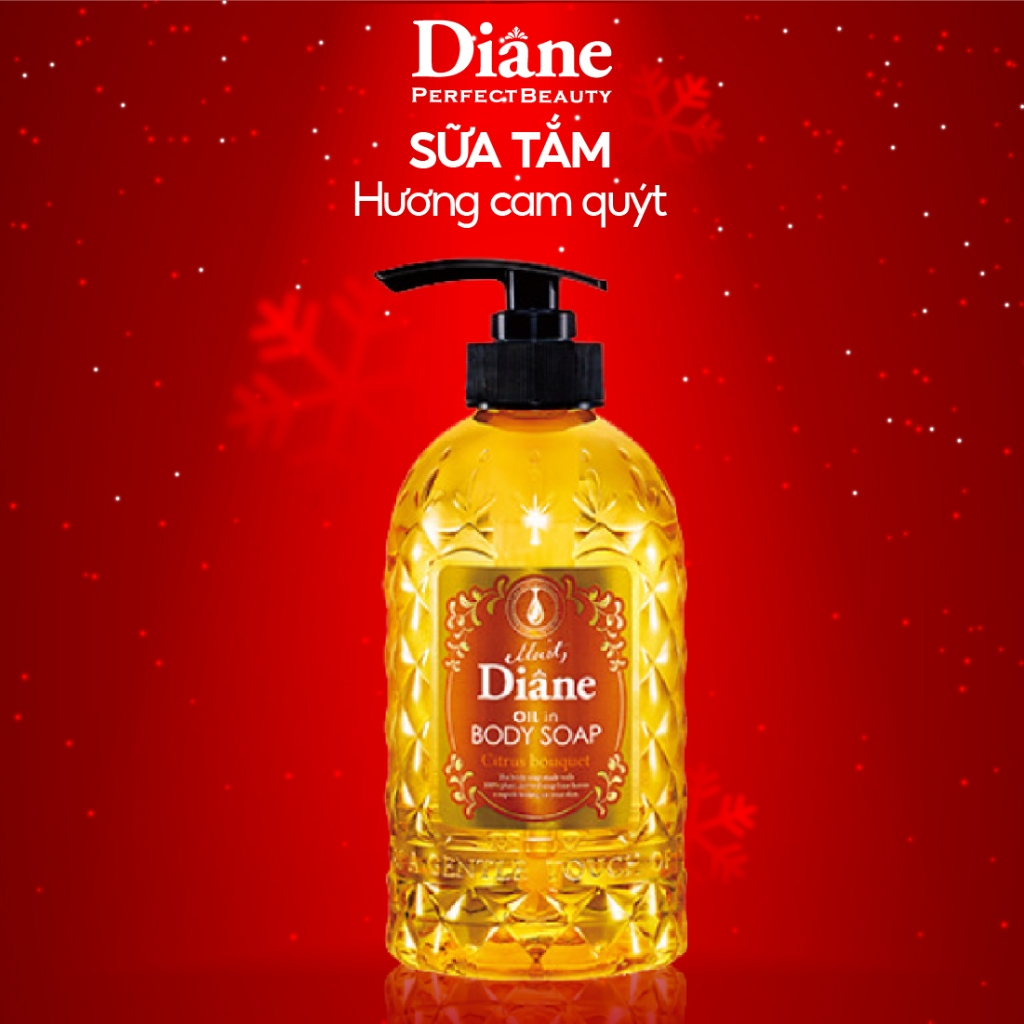 Sữa tắm tinh dầu hương cam quýt Dưỡng ẩm và Sáng mịn da Moist Diane Oil in Body Soap Citrus Bouquet - 500ml