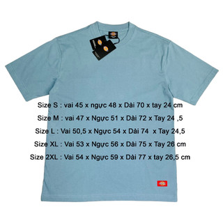 (CHÍNH HÃNG) Tshirt Dickies - Áo thun dickies màu xanh đá
