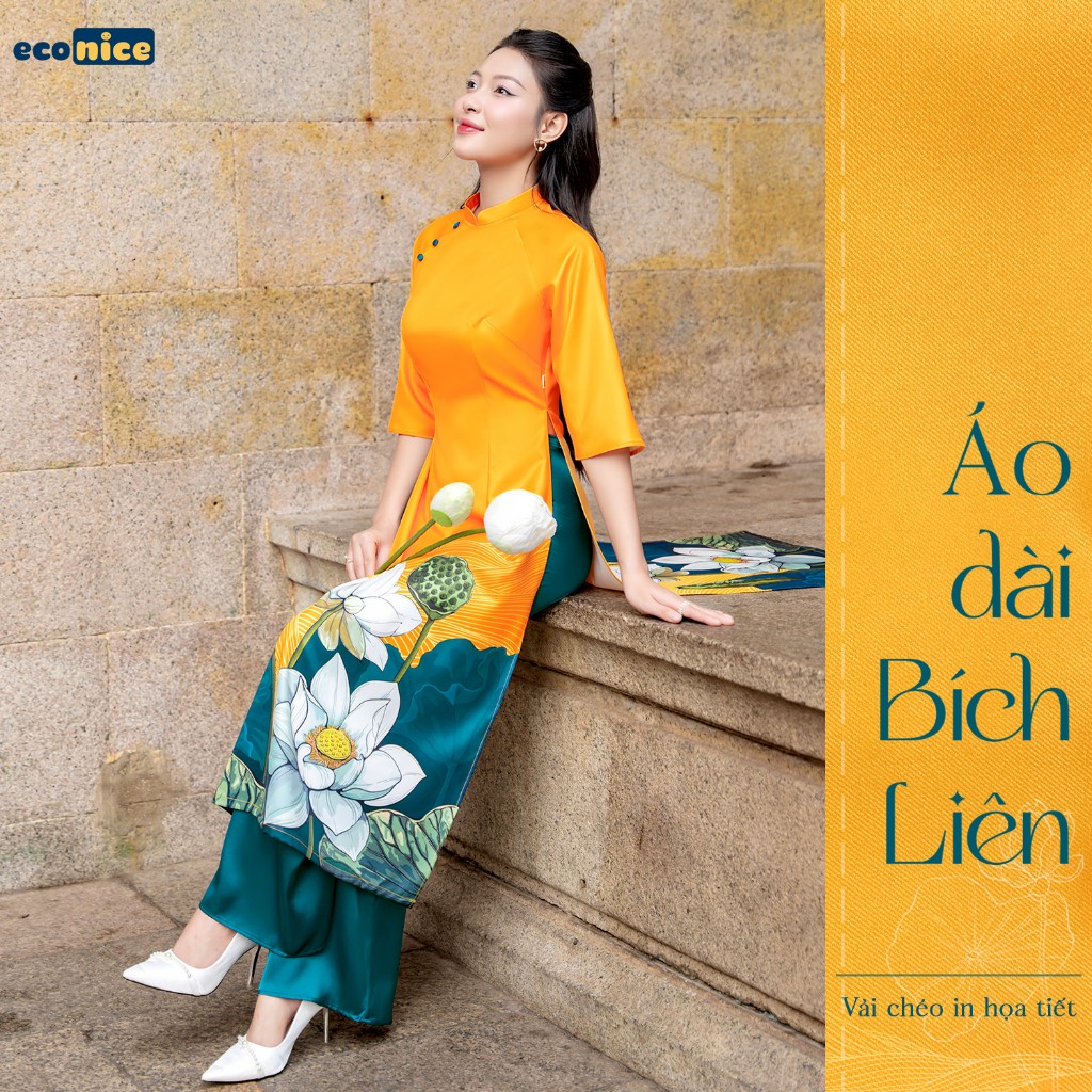 Áo dài tết cách tân màu đỏ cho bé gái, bé trai Econice G4. Size áo dài tết trẻ em 3, 4, 5, 6, 8, 9, 10, 12 tuổi