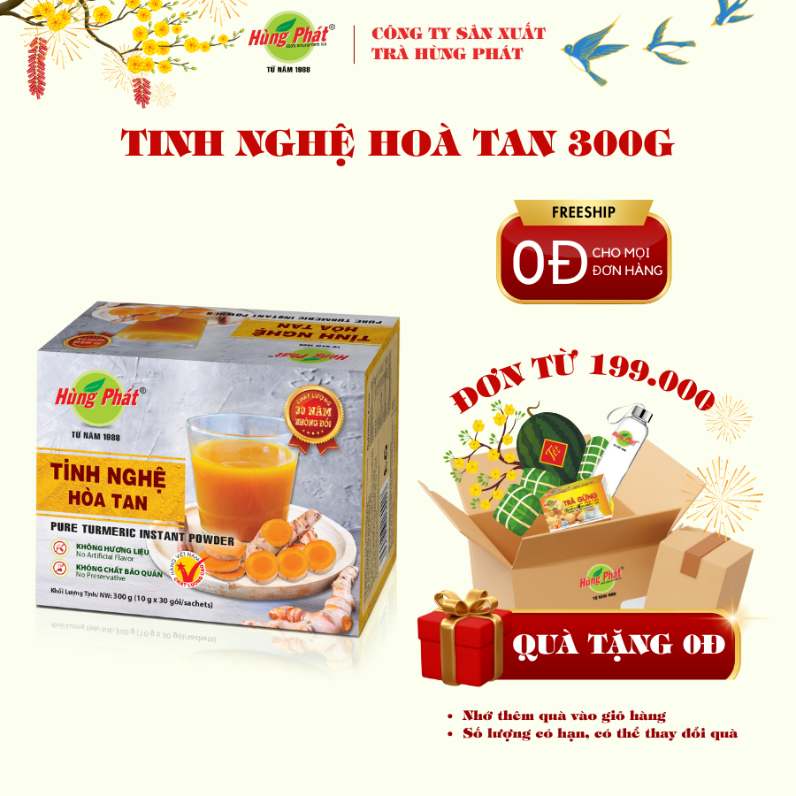 Tinh Nghệ Hòa Tan Hùng Phát Hộp 300g