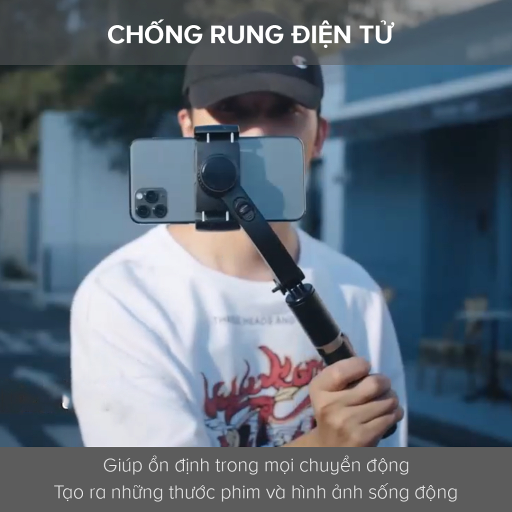 Tay Cầm Gimbal HAVIT ST7606, Chống Rung Điện Tử, Bluetooth 4.2, Điều Khiển Từ Xa - Chính Hãng BH 12 Tháng Dizigear