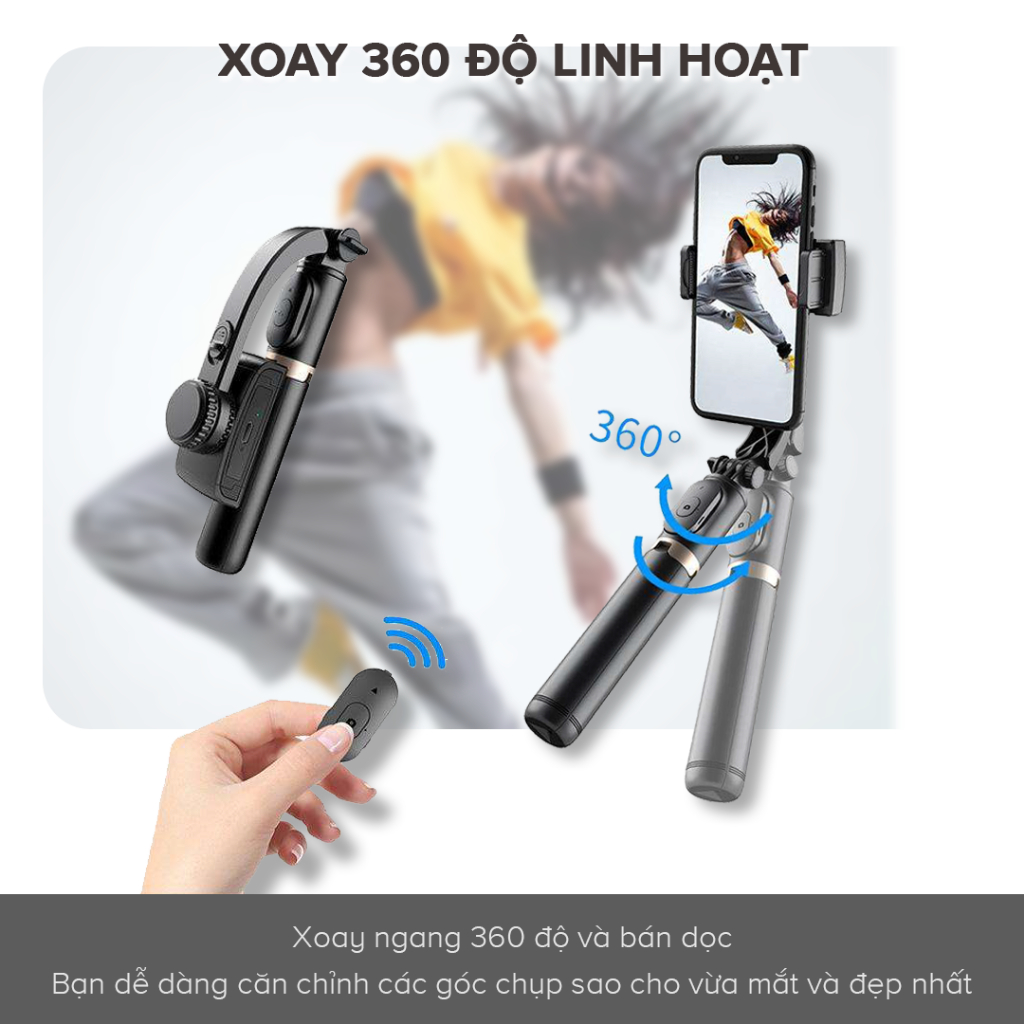 Tay Cầm Gimbal HAVIT ST7606, Chống Rung Điện Tử, Bluetooth 4.2, Điều Khiển Từ Xa - Chính Hãng BH 12 Tháng Dizigear