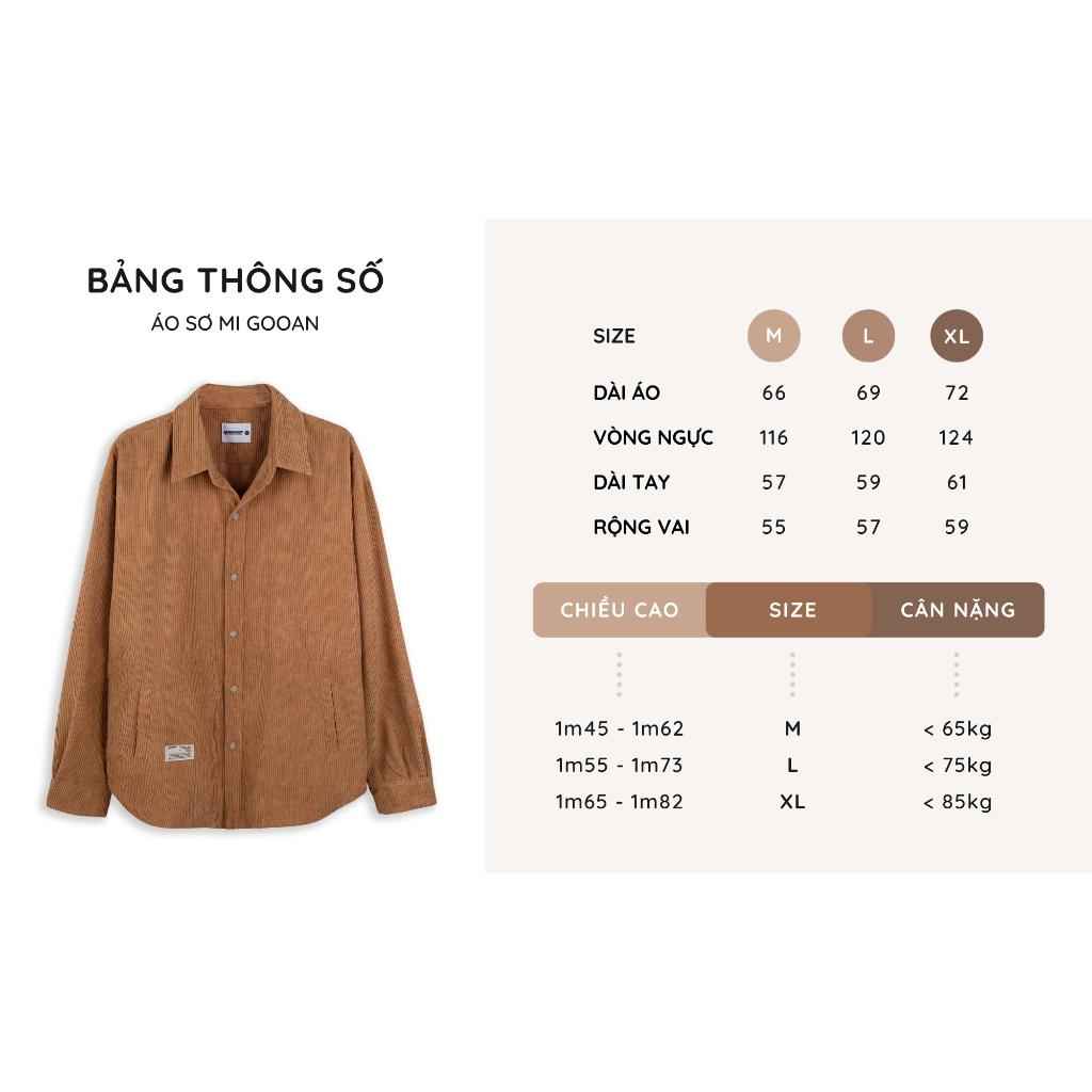 Áo Sơ Mi Nhung Tay Dài Gooan Limits
