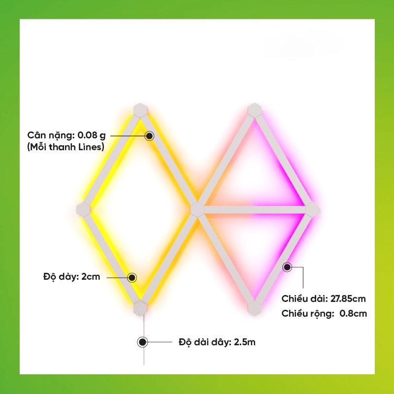 Bộ đèn thông minh Nanoleaf Lines 60 Degrees Starter Kit