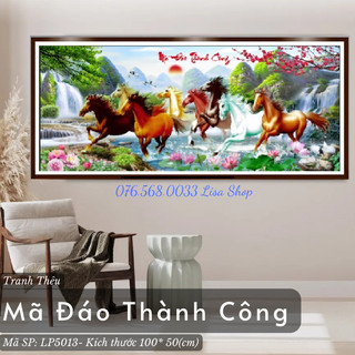 Tranh thêu chữ thập mã đáo thành công 3d hàng chính hãng 223223 [chưa thêu]  FREESHIP