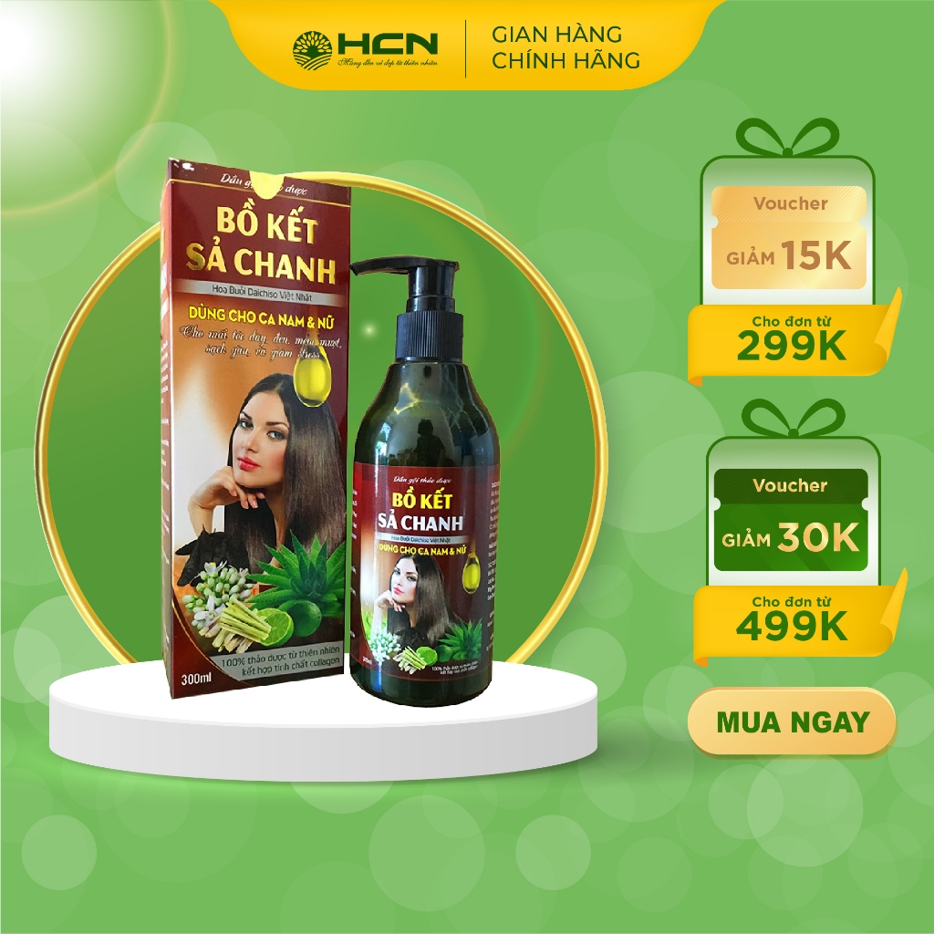 Dầu Gội Thảo Dược Chanh Sả Bồ Kết Siêu Mềm Mượt 300ml
