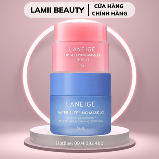 Set mặt nạ ngủ mặt & môi mini laneige sleeping mask