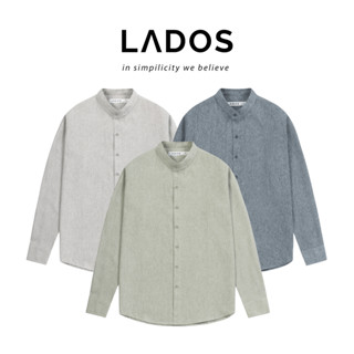 Áo Sơ Mi dài tay cổ trụ Nam  LADOS-18133 chất xô đũi cao cấp, thoáng mát đứng form
