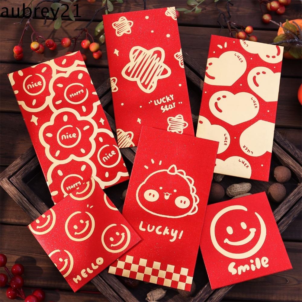 Bao lì xì tết Set 6 lì xì tết 2024 Giáp Thìn hình rồng chibi đáng yêu chào mừng năm mới phong bao Lì xì đỏ may mắn