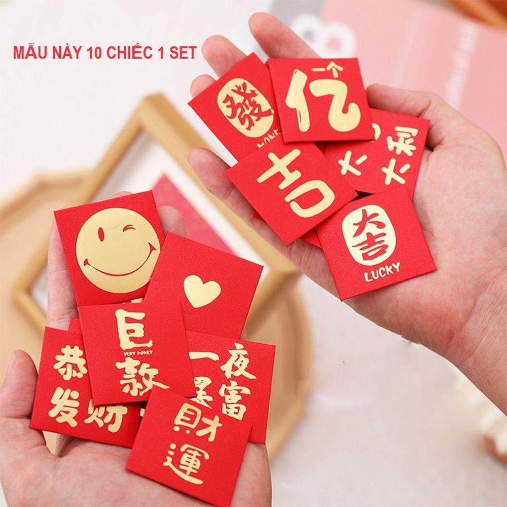 Bao lì xì tết Set 6 lì xì tết 2024 Giáp Thìn hình rồng chibi đáng yêu chào mừng năm mới phong bao Lì xì đỏ may mắn