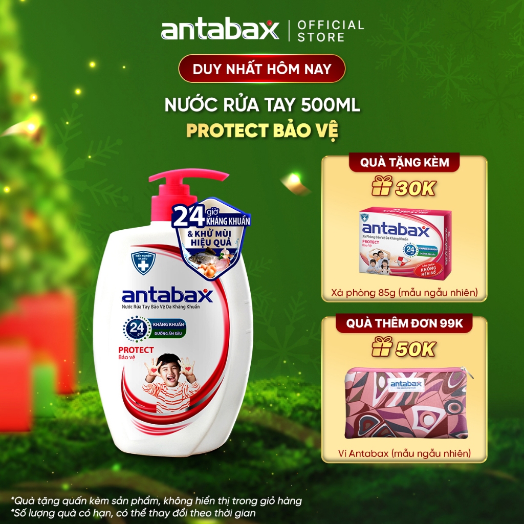 Nước Rửa Tay Bảo Vệ Da Kháng Khuẩn Antabax Protect Bảo Vệ 500ml