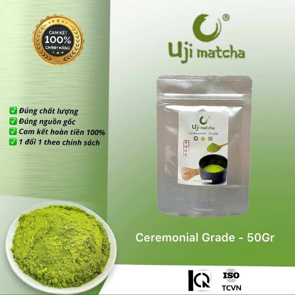 Bột Matcha CEREMONIAL GRADE PREMIUM | Thu hoạch vụ Xuân | 50G TÚI ZIP