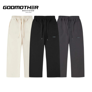 Quần Nỉ Dài Form Rộng Track Pants Godmother, Quần Nỉ Chân Cua Ống Suông Godmother Thu Đông 2023