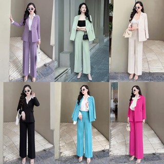 BỘ VEST NỮ CAO CẤP, ÁO VEST BLAZER CÓ CHIẾT EO kết hợp cùng quần ống suông, ống loe và ống đứng cao cấp