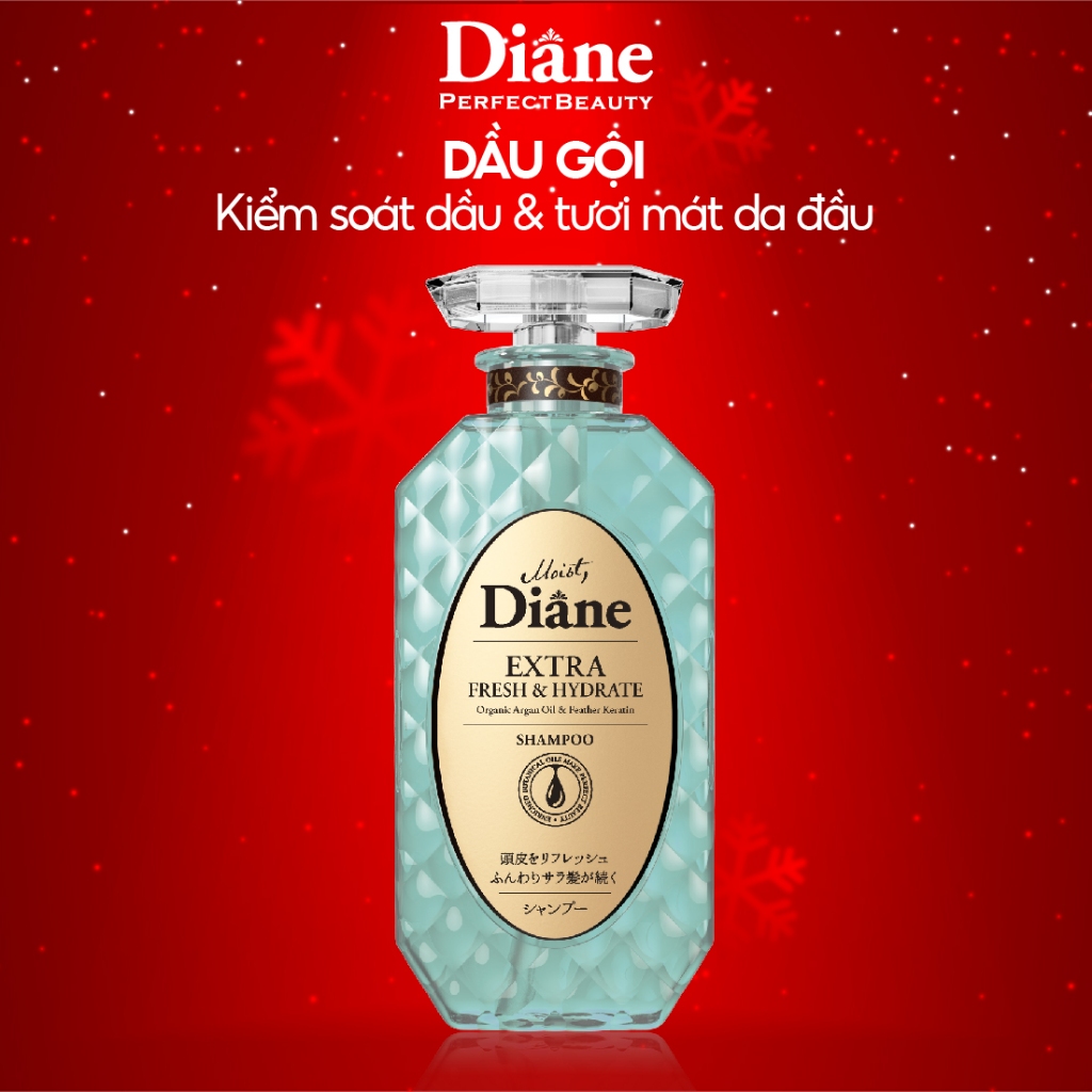 Dầu gội Kiểm Soát Dầu và Ngăn Ngừa Gàu Moist Diane Extra Fresh & Hydrate 450ml
