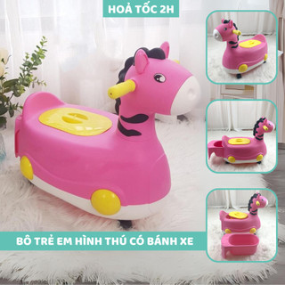 [XẢ KHO GIÁ SỐC - HÀNG MỚI] Bô cho bé 2 trong 1 hình thú có bánh xe màu hồng 9BABY