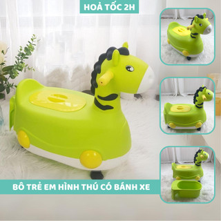 [XẢ KHO GIÁ SỐC - HÀNG MỚI] Bô trẻ con hình thú có bánh xe 2 trong 1 màu xanh lá 9BABY
