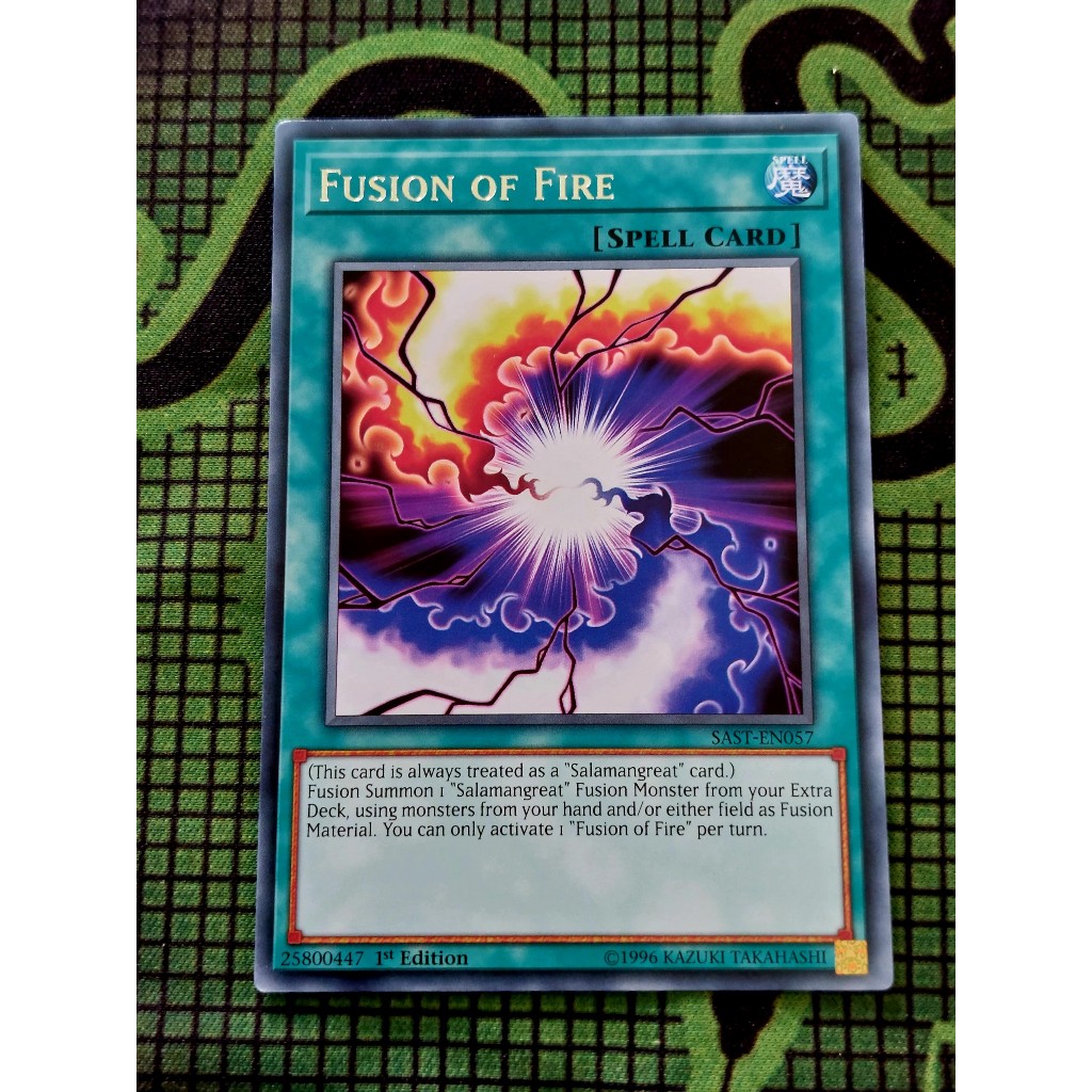 Thẻ Bài Mint90 Yugioh Spell Fusion of Fire - SAST-EN057 - Rare