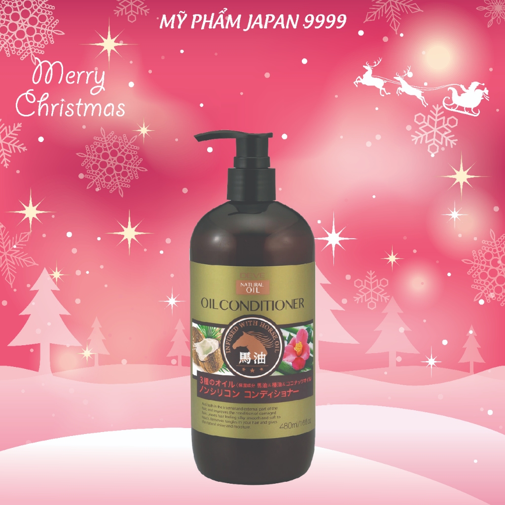Dầu Xả Phục Hồi Tóc Hư Tổn Chiết Xuất Tinh Dầu Ngựa Deve Natural Oil Conditioner (Combo 480mL Và Set 24mL)
