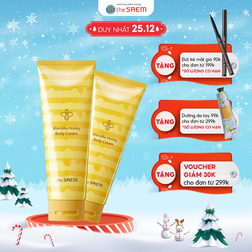 Kem Dưỡng Thể Trắng Da the SAEM Care Plus Manuka Honey Body Cream 230ml