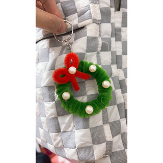 Móc chìa khoá handmade bằng kẽm nhung, trang trí noel bằng kẽm nhung