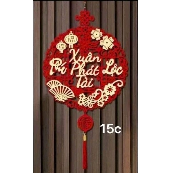 Phụ kiện treo trang trí cửa nhà dây treo chữ may mắn màu đỏ decor năm mới 🎆