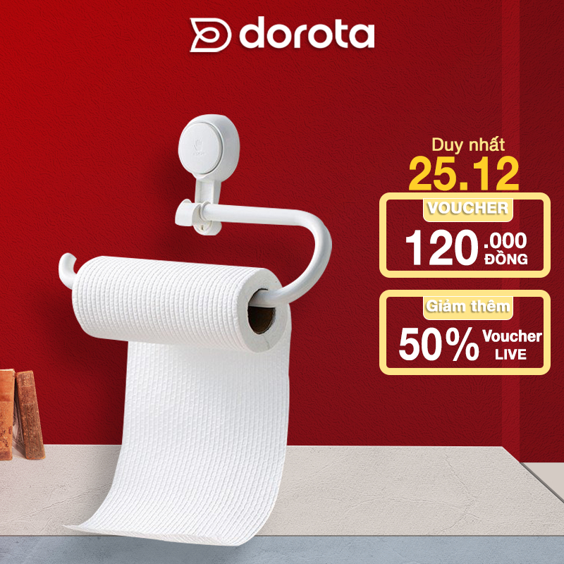 Giá treo khăn bếp DOROTA kitchen paper để khăn giấy lau tay màng bọc thực phẩm đa năng AW630