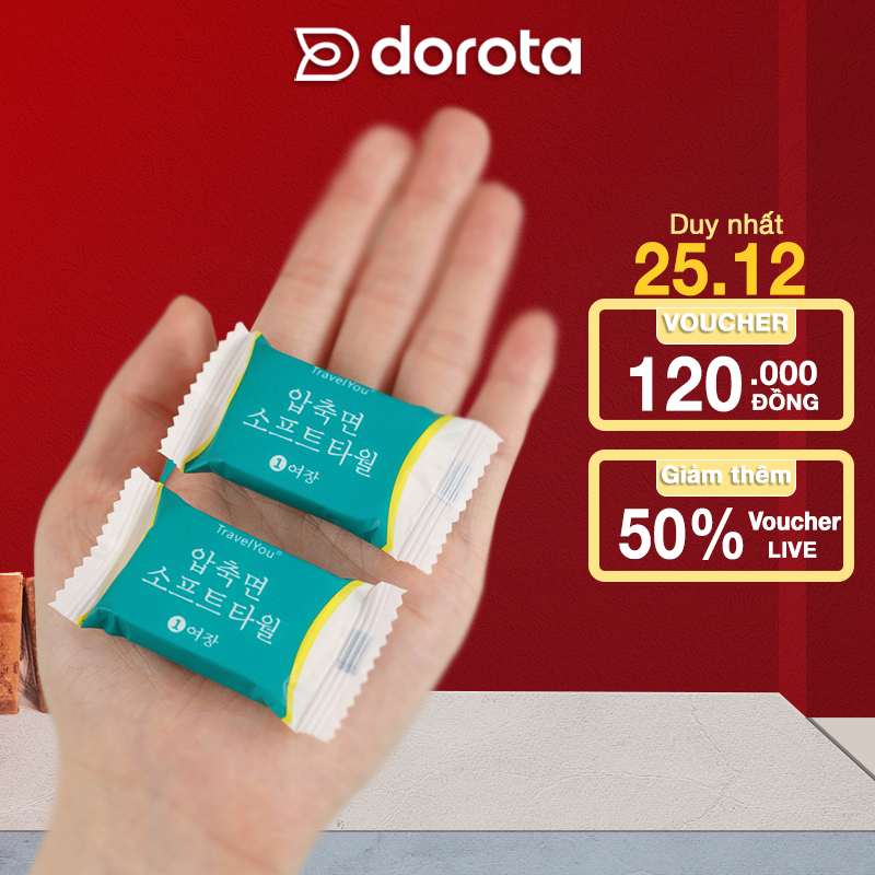 Khăn mặt dùng 1 lần dạng viên nén gói 20 viên dùng hàng ngày du lịch nhỏ gọn cất vali túi sách KMN1