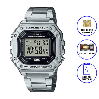 Đồng Hồ Nam Casio Dây Thép Không Ghỉ Trẻ Trung W-218HD-1AVDF Chính Hãng