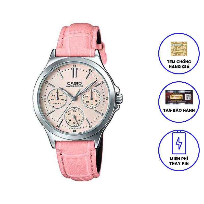 Đồng hồ nữ dây da chính hãng CASIO LTP-V300L-4AUDF