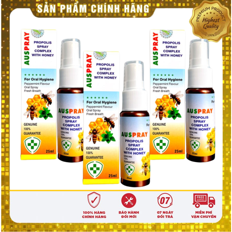 CHAI KEO ONG XỊT HỌNG AUSPRAY PROPOLIS SPRAY COMPLEX WITH HONEY