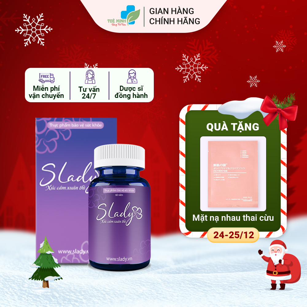Viên uống Slady - Cải thiện nội tiết,sinh lý, giảm khô hạn, bóc hỏa,mất ngủ,nám tàn nhang, điều hòa kinh nguyệt