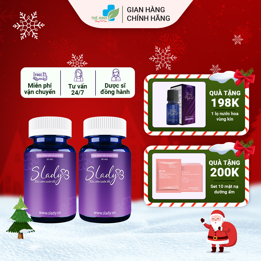 Combo 2 hộp SLady - Cải thiện nội tiết, giảm khô hạn, bốc hỏa, ngủ ngon giấc hơn sau 1 tháng