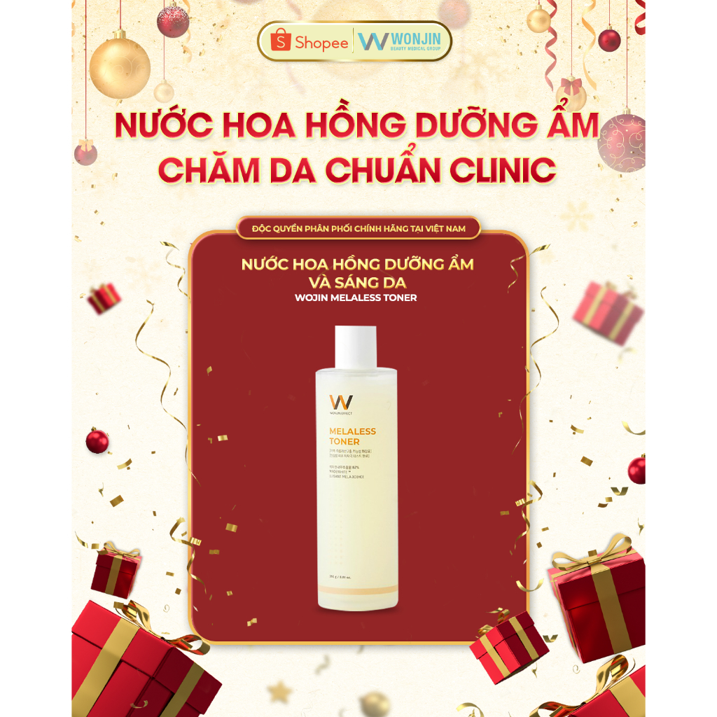 Nước Hoa Hồng Dưỡng Ẩm, Sáng Da Wojin Melaless 250ml