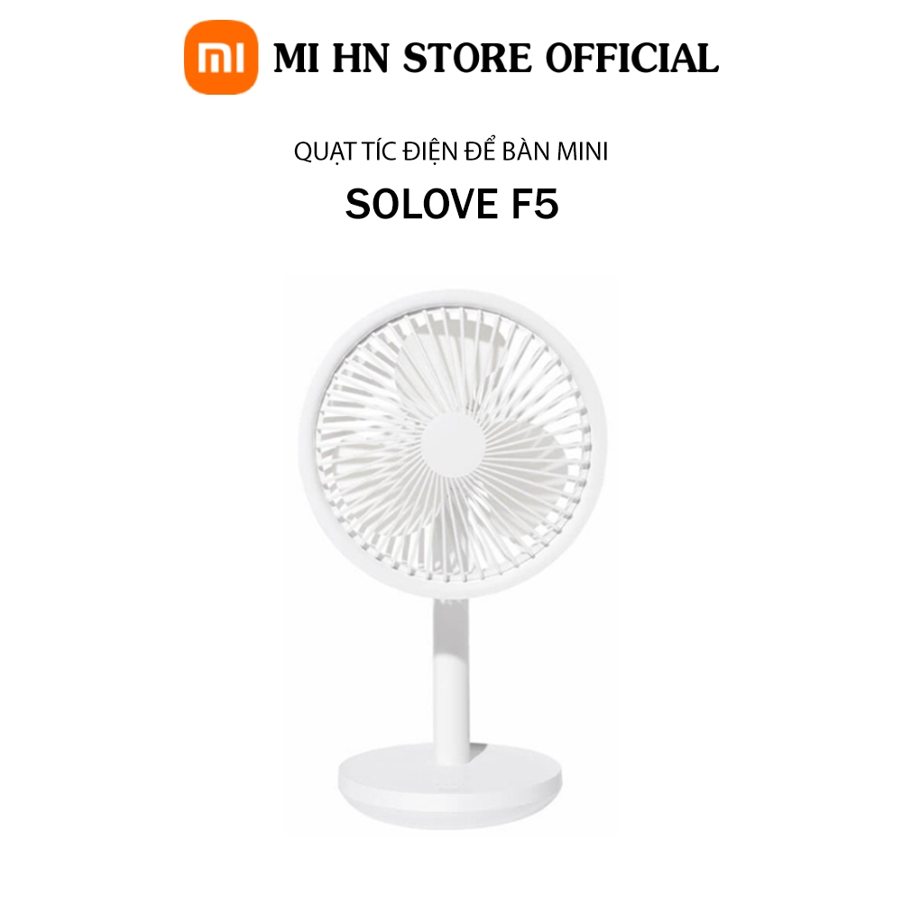 Quạt tích điện để bàn mini Solove F5, 3 mức gió, có thể quay được - Bảo hành 3 tháng