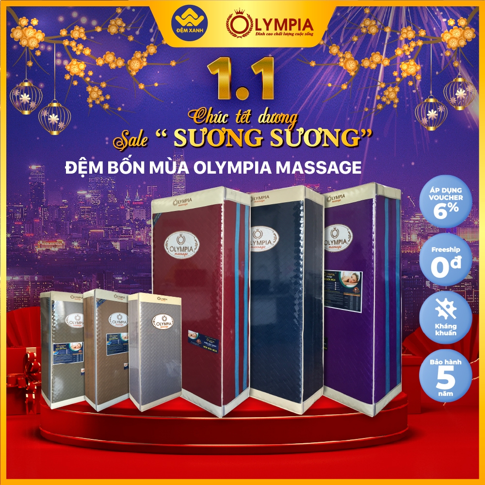 Đệm bốn mùa Olympia Massage Bảo hàng 9 năm