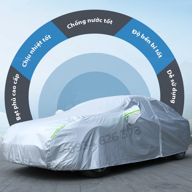 Bạt vải dù oxford bảo vệ xe ô tô từ 4-7 chỗ phủ trùm kín cao cấp, áo bạc che trùm oto,xe hơi bền dày dặn