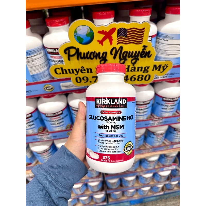 Viên Uống Bổ Xương Khớp • GLUCOSAMINE HCL 1500mg with MSM 1500mg • KIRKLAND
