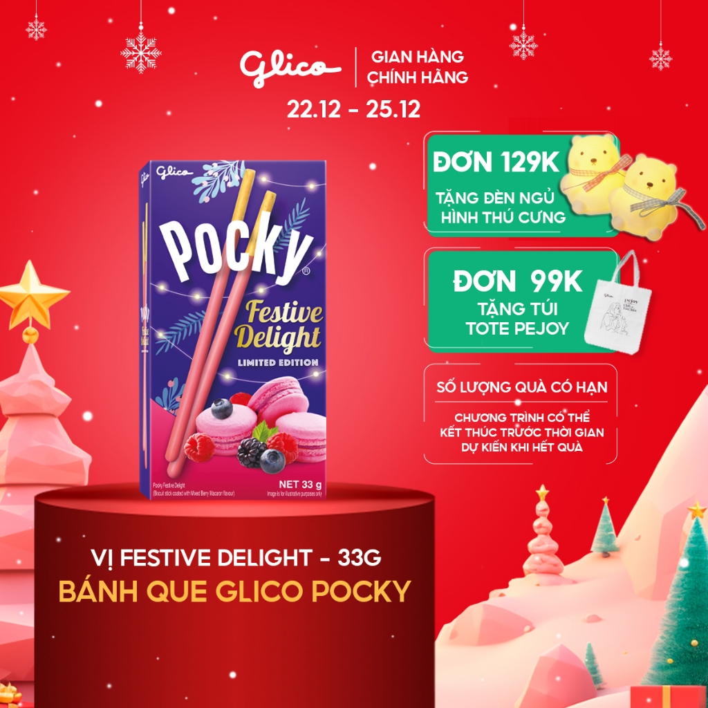 Bánh que Glico Pocky vị Festive Delight 33gr