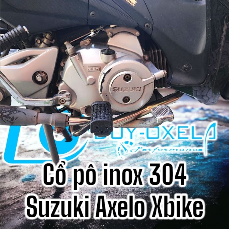 Cổ pô inox 304 Suzuki Axelo Xbike (sử dụng pô zin theo xe)