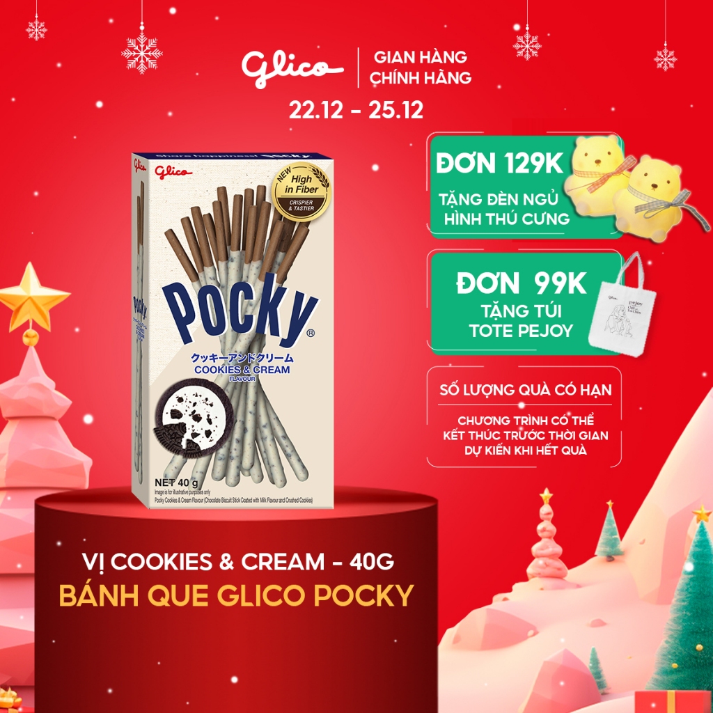Bánh que Glico Pocky vị Cookies & Cream 40gr