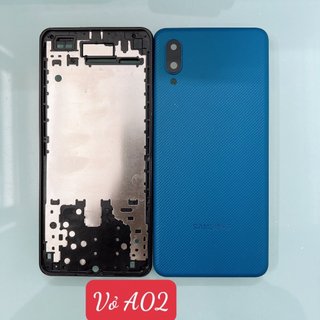 VỎ A02 BỘ - Lưng vỏ samsung A02 có khung sườn viền kính camera ngoài, nắp lưng ss A022 lens, nắp pin giá sỉ