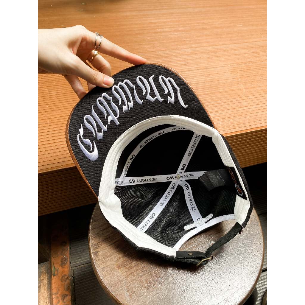 Mũ snapback màu nâu CAPMAN chất da CM52
