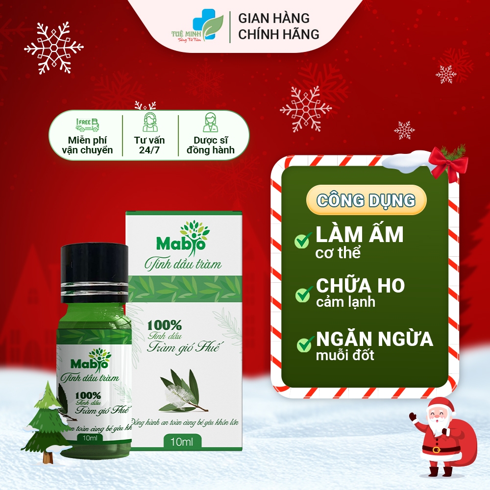 Tinh dầu tràm MABIO - Giúp giữ ấm cơ thể, làm dịu vết muỗi đốt, an toàn với trẻ nhỏ