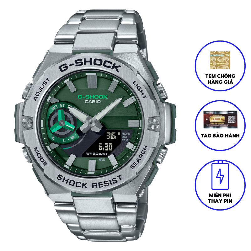 Đồng Hồ Casio Nam Dây Thép Không Ghỉ GSHOCK GST-B500AD-3ADR Chính Hãng