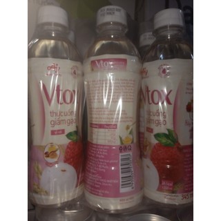 Lốc 6 chai Thức Uống Giấm Gạo Vtox Vị Nho & Vải 345ml