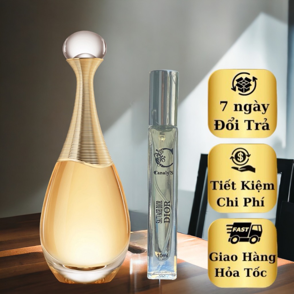 Canaly’s Nước hoa nam cao cấp Dior SAUVAGE EDT, dầu thơm lâu nam tính mạnh mẽ cuốn hút mẫu thử 10ml